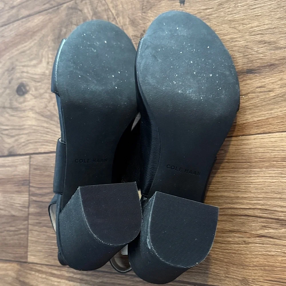 Cole Haan Black Leather Sandals - Picture 3 of 3